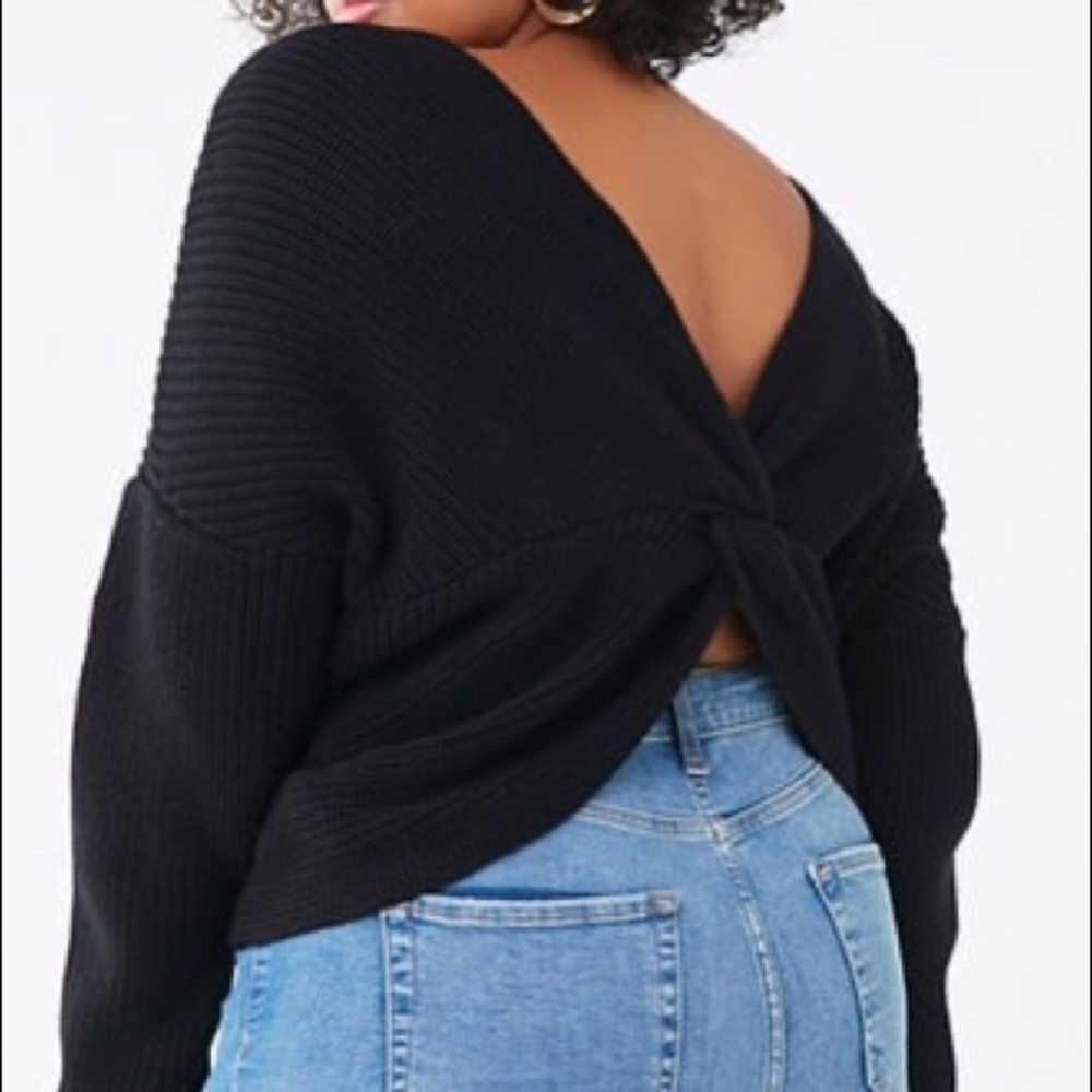 Black Twist-Back Sweater